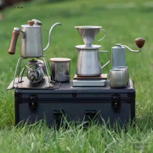 Classic hand-poured coffee set, retro, old-fashioned craftsmanship